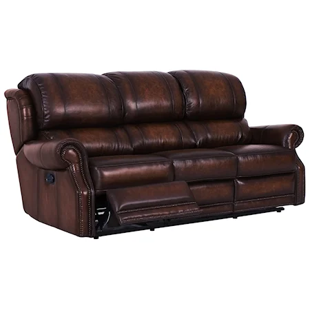 Double Reclining Sofa with Bold Styled Construction